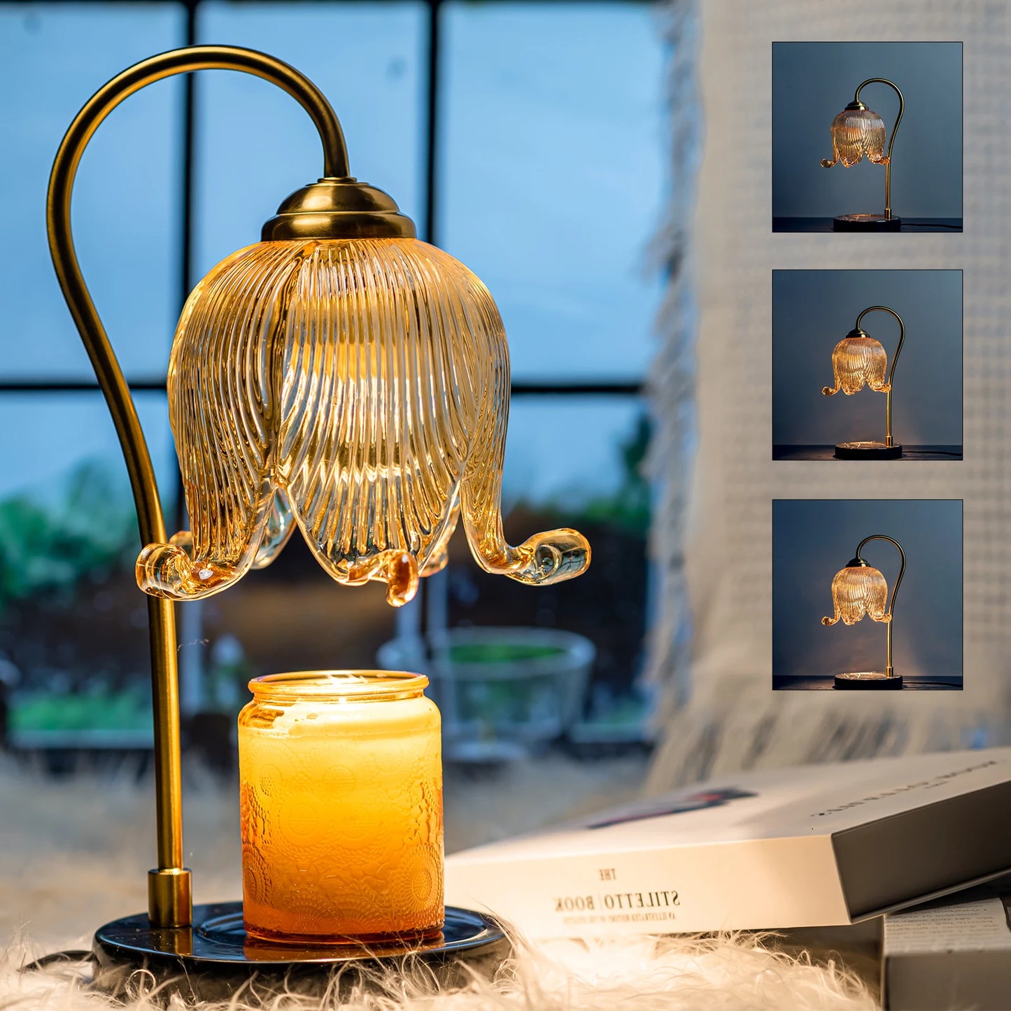 Tulip Flower Candle Warming Lamp for Fireless Fragrance Distribution.