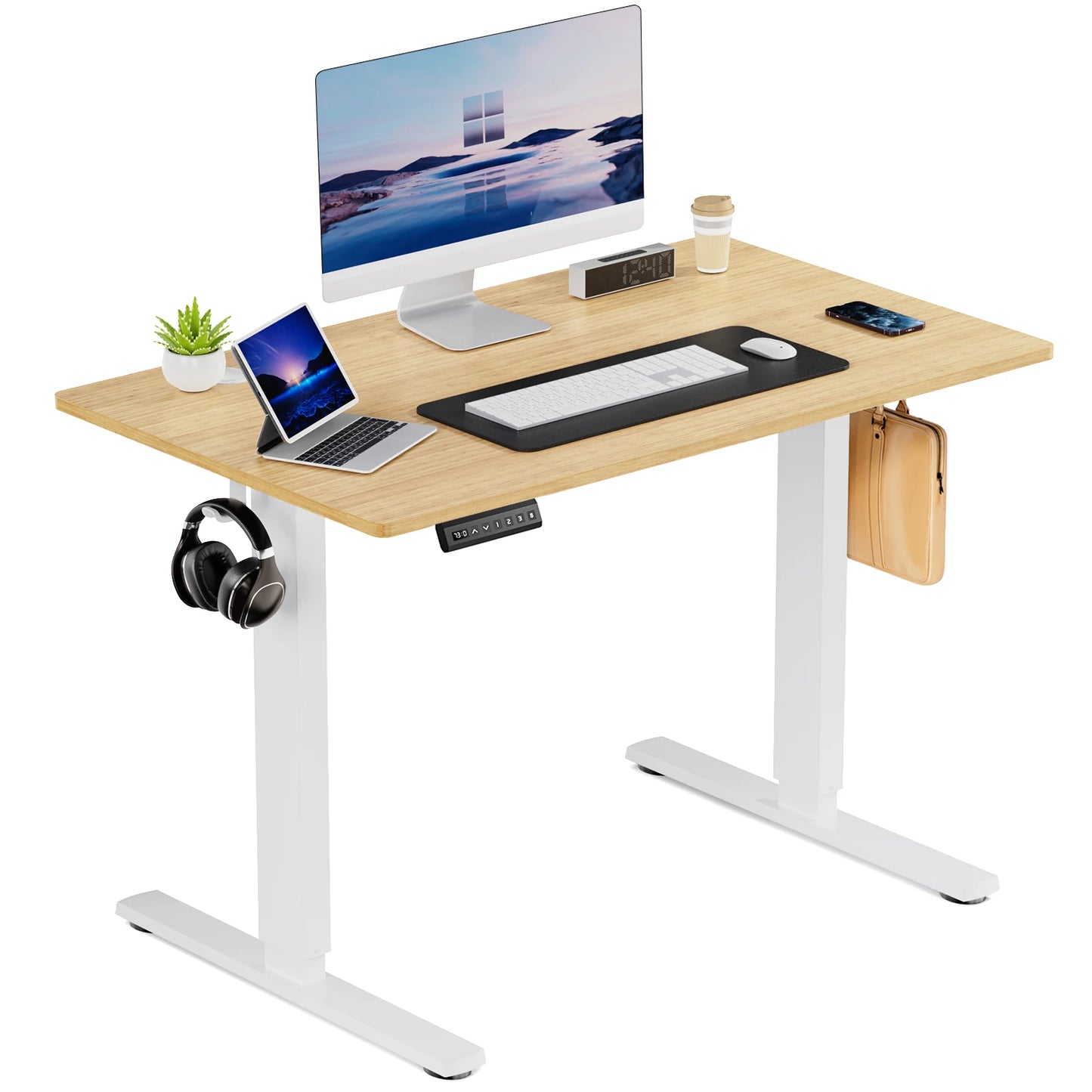 Electric Standing Desk - Height Adjustable 40x24 Inch Stand Up Sit Down Ergonomic Workstation