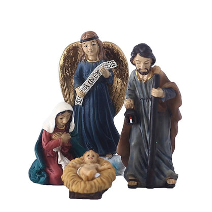 11Pc/Set Statue Nativity Scene Ornament Baby Jesus Manger Christmas Crib Figurines