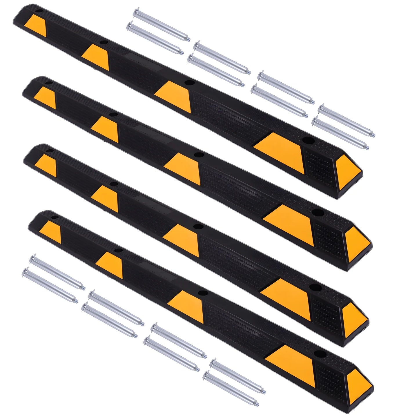72in Car Parking Stopper W/ Yellow Reflective Stripes