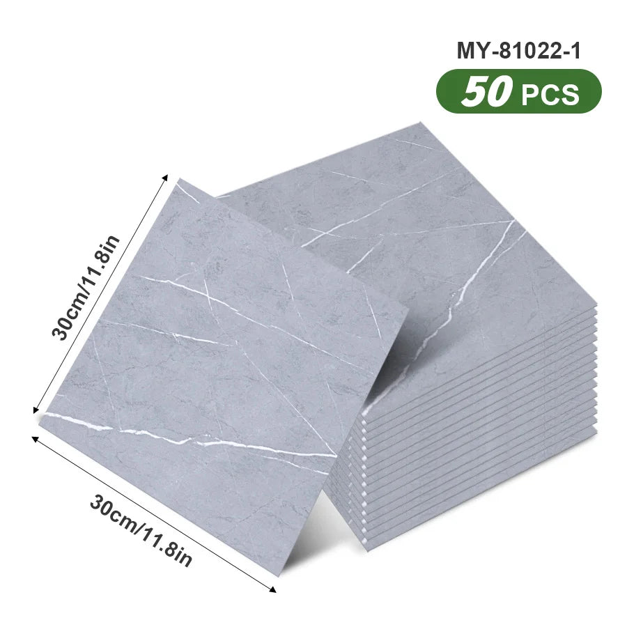 50pcs SXP Floor and Wall Tiles Peel and Stick 11.81x11.81in Self-Adhesive Applies to any Indoor Surface