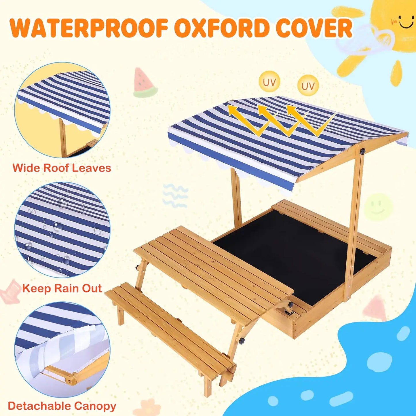 Kids Sandbox with Cover Canopy