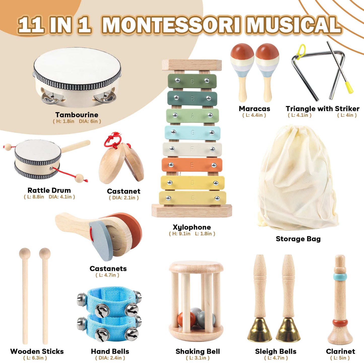 Musical Instruments Montessori Music for Baby 0-24 Months