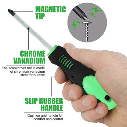 100pcs Insulated Magnetic Screwdriver Tool With Plastic Holder Rack