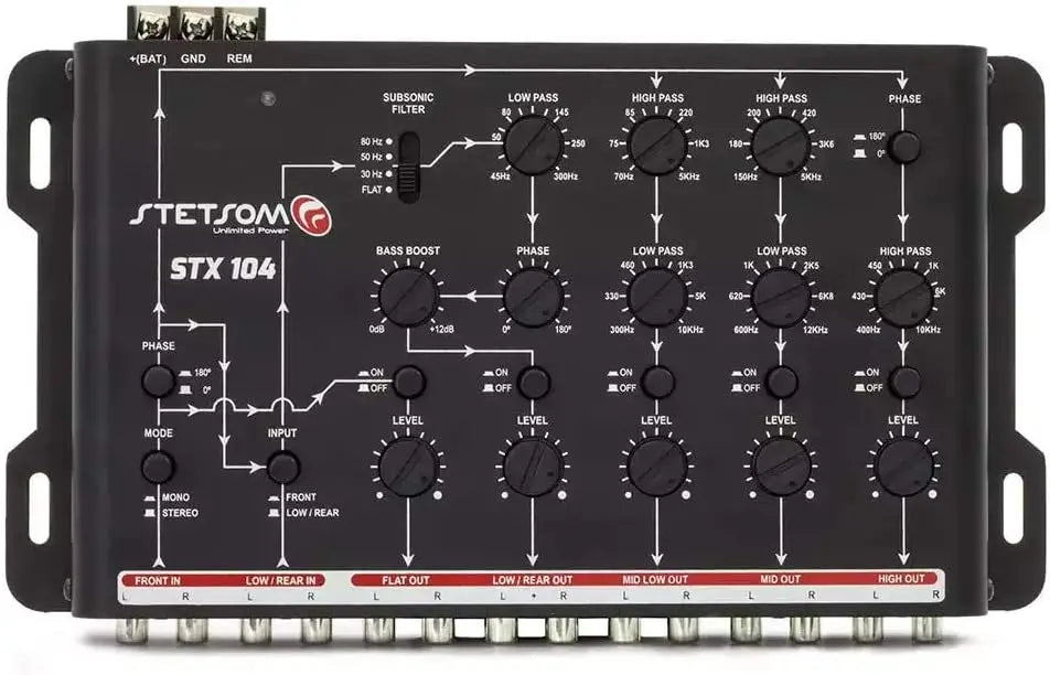 STX 104 PRO 5-Way Digital Car Audio Crossover with EQ