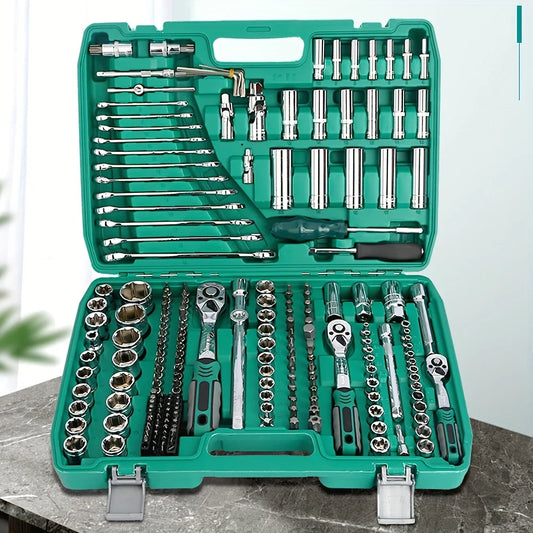 216pcs Impact Socket Set 1/2, 1/4, and 3/8 Inch Drive Ratchet Wrench Set
