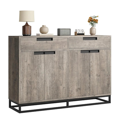 55" Buffet Cabinet with Storage, 2 Drawers and 4 Doors