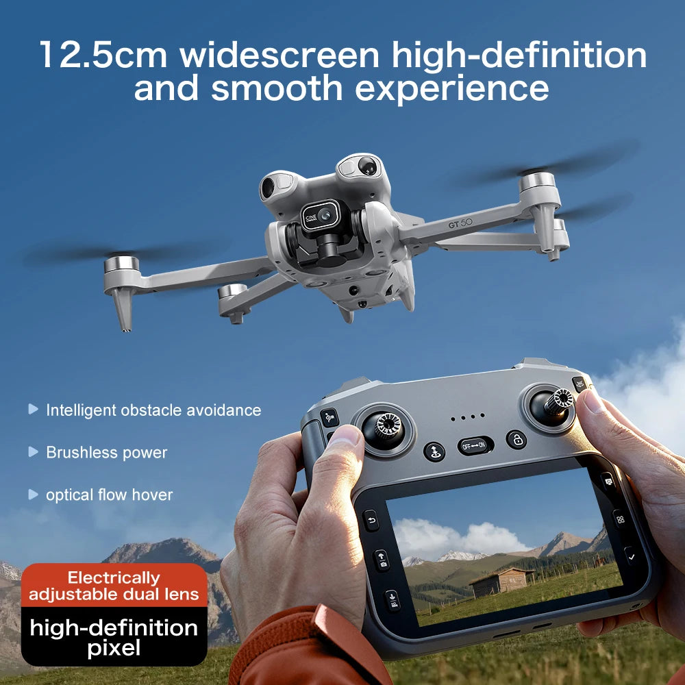 RC Quadcopter Drone 8K HD Aerial Photography Remote Control Aircraft Dual Camera WIFI GPS Three Sided Obstacle Avoidance