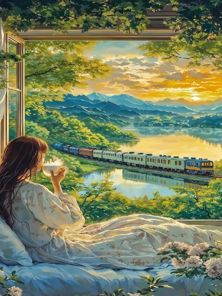 DIY Digital Oil Painting Cartoon Painting Color Hand-painted