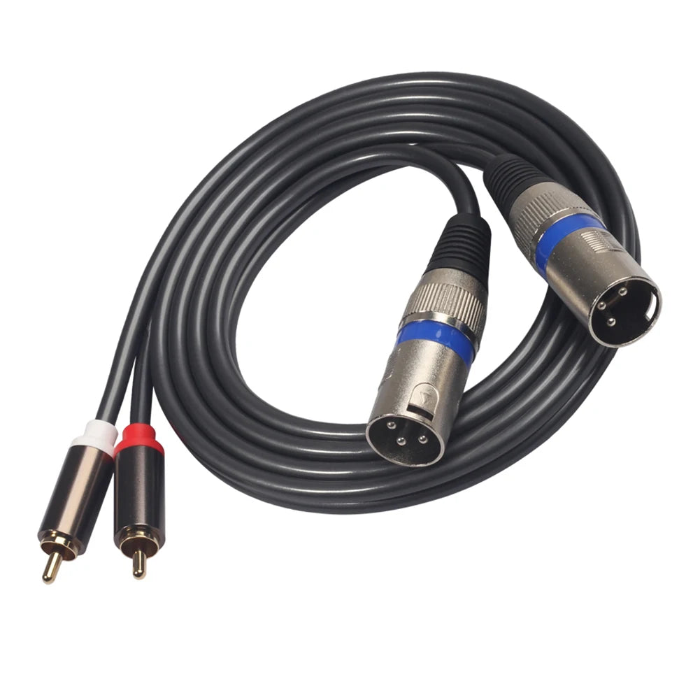 Dual XLR Male To Dual RCA Male Audio Cable