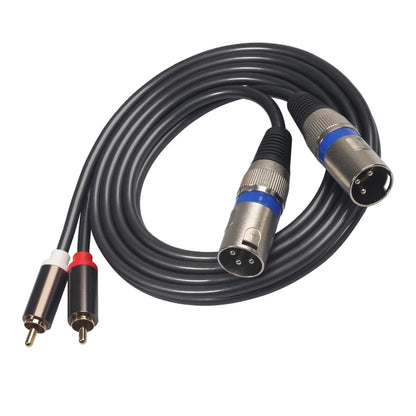 Dual XLR Male To Dual RCA Male Audio Cable