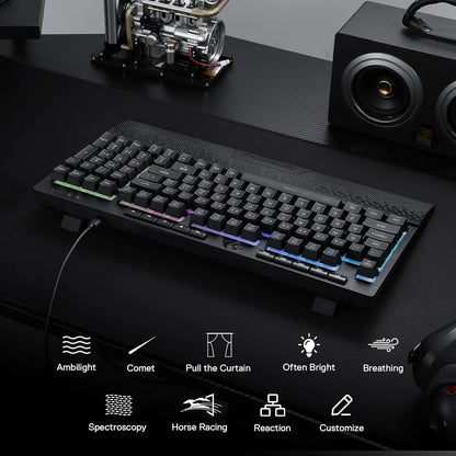 Redragon K515 Shiva RGB Membrane Gaming 98 Keys Mechanical Detachable Wrist Rest
