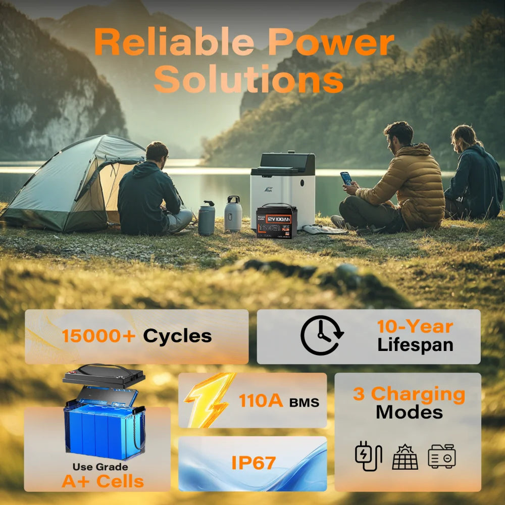 12V 100AH LiFePO4 Lithium Battery
