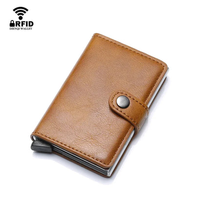 Rfid Credit Card Holder Storage Luxury Small Smart Wallet Metal Business Cardholder Case for Women or Men