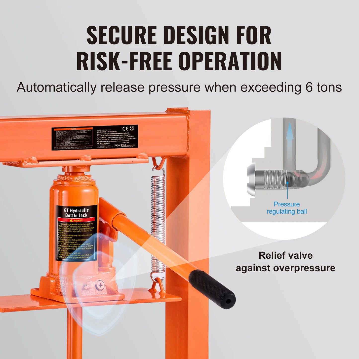 6T H-Frame Hydraulic Floor Press