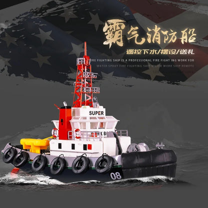 Henglong Remote Control Rescue Speedboat 2.4g Wireless Fire Rescue Spray Boat