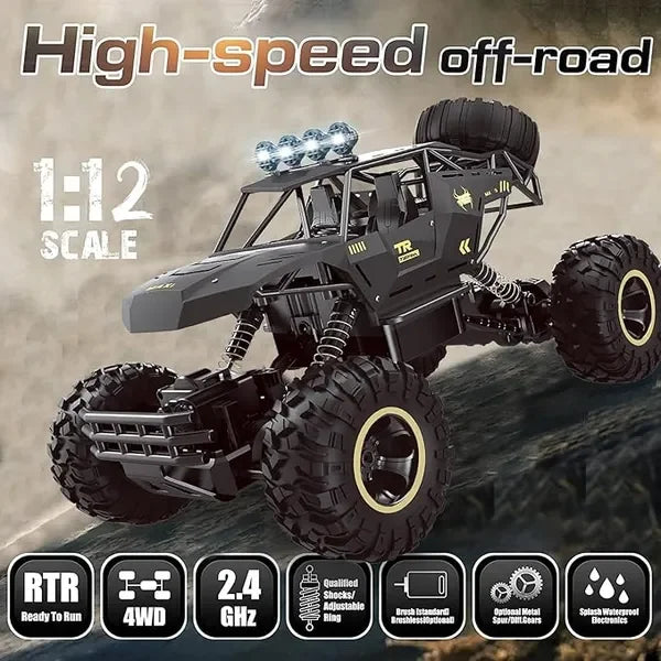 RC Rock Crawler Monster Truck 1:12 Scale 4WD 2 Batteries