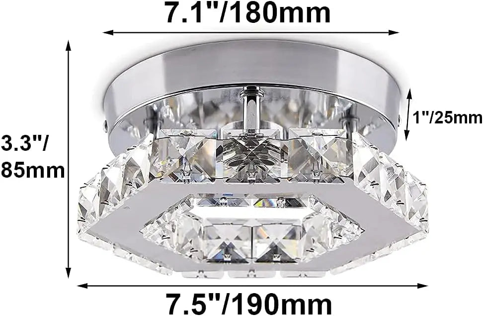 Mini Chandelier Crystal LED Ceiling Light Fixture for Hallway or Stairs
