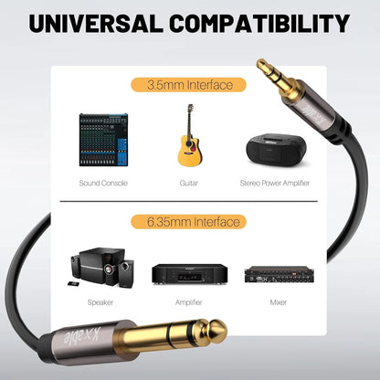 3.5mm to 6.35mm Stereo Audio Cable