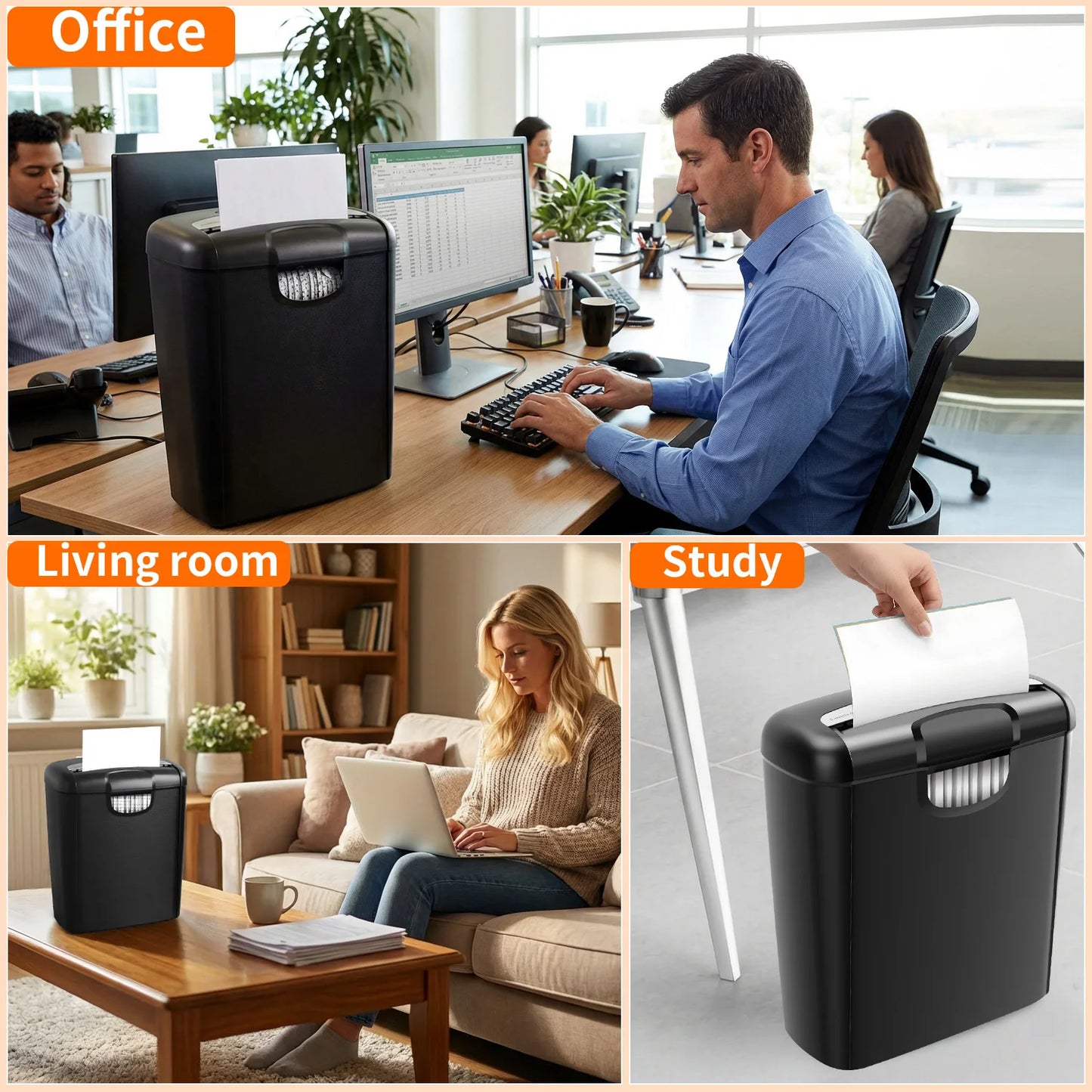 6-Sheet Strip-Cut Paper Shredder