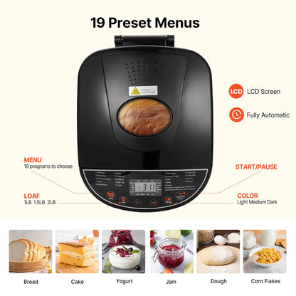 2LB 19-in-1 Automatic  Bread Maker