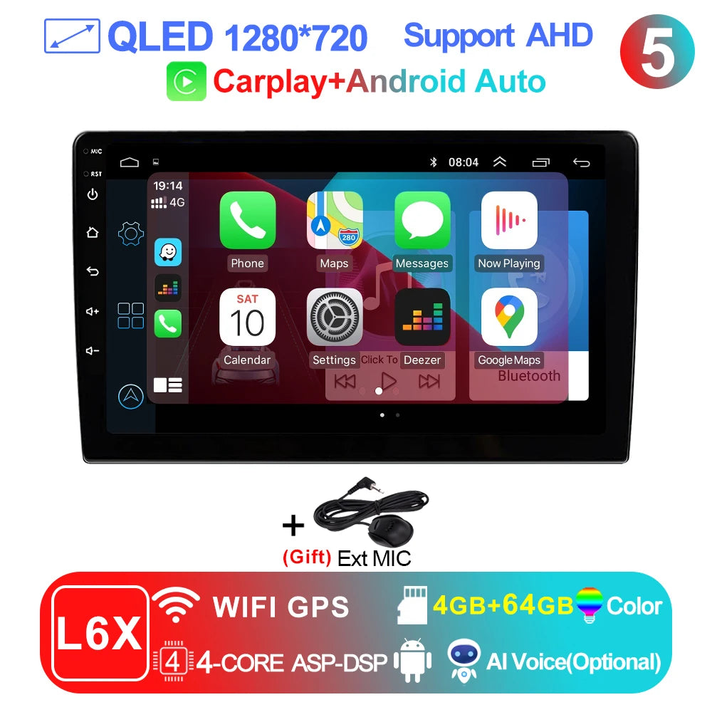 9 inch Wireless Carplay 2din Android 15 Car Radio and Multimedia Video Player