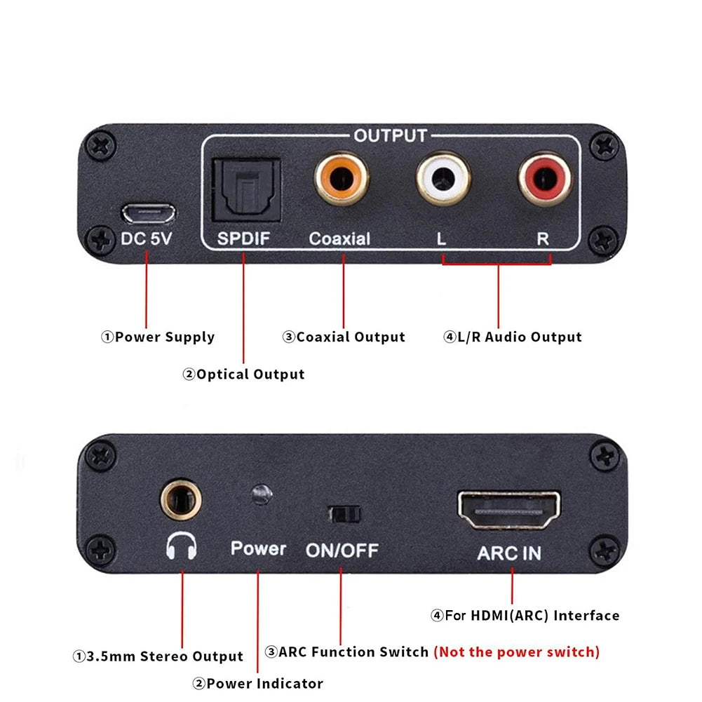 HDMI-Compatible ARC Audio Extractor Adapter