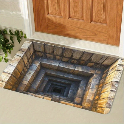 2D Optical Illusion Doormat - non-slip rubber backing, easy to clean and durable, suitable for indoor/outdoor use