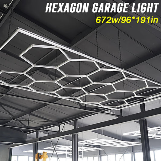 Honeycomb Hexagon LED Lighting for Garage or Workshop Lighting
