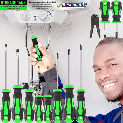 100pcs Insulated Magnetic Screwdriver Tool With Plastic Holder Rack