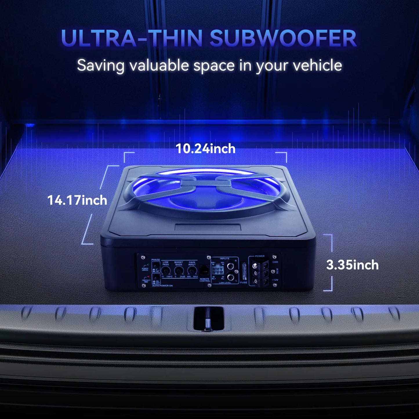 10 Inch Slim Under-Seat Car Subwoofer Amplifier