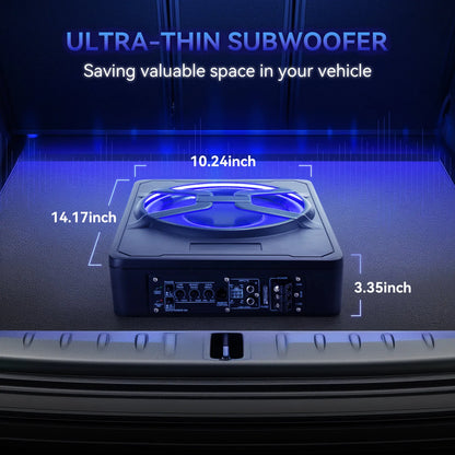 10 Inch Slim Under-Seat Car Subwoofer Amplifier