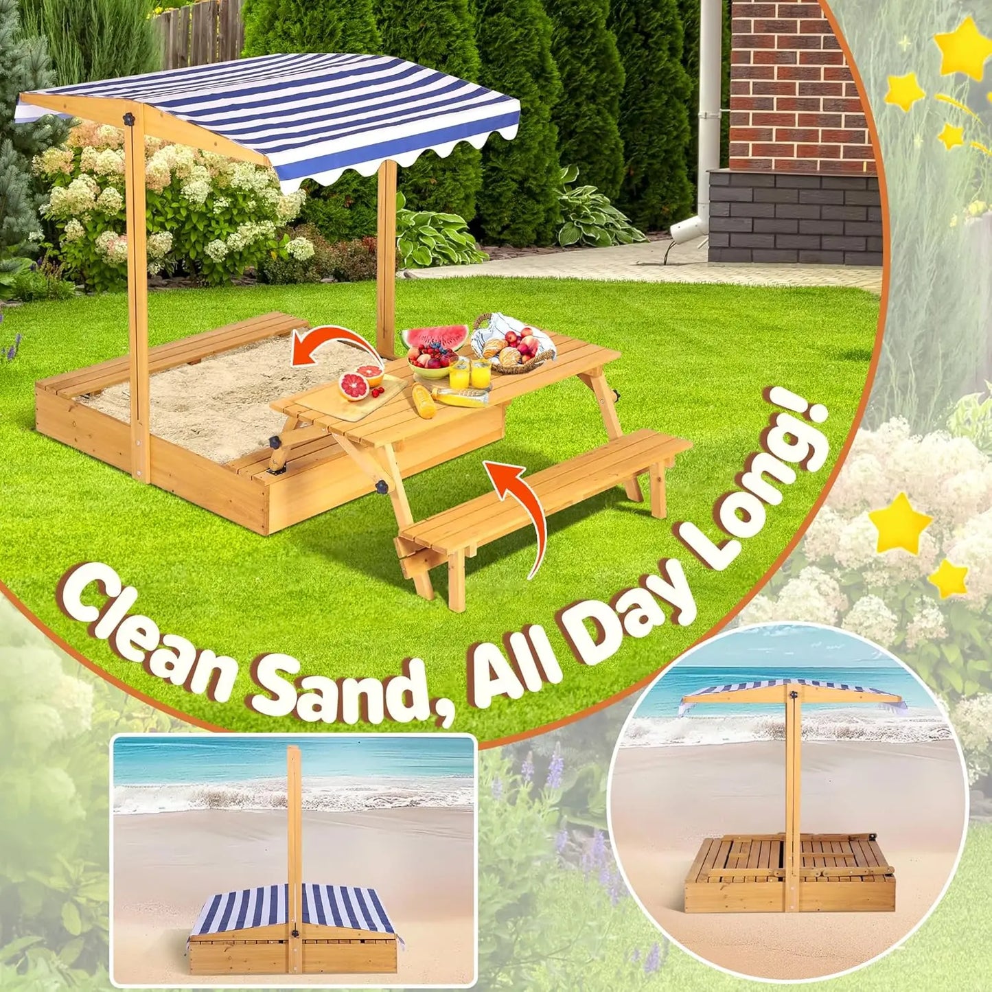 Kids Sandbox with Cover Canopy