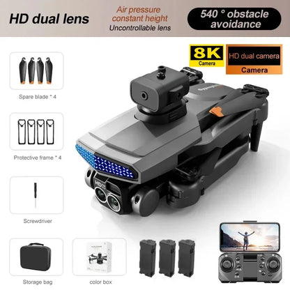 RC Foldable Quadcopter 8K Drone Professional HD Dual Camera Optical Flow Localization Obstacle Avoidance WIFI FPV