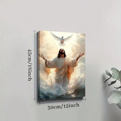 Framed Jesus Inspiring Canvas Painting - Wall Art - Ideal Gift for Home, Wall & Room Decor Suitable for Bedroom