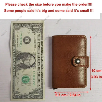 Rfid Credit Card Holder Storage Luxury Small Smart Wallet Metal Business Cardholder Case for Women or Men