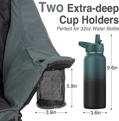 Heavy Duty 400 lbs Oversized Camping Chair with Padded Seat