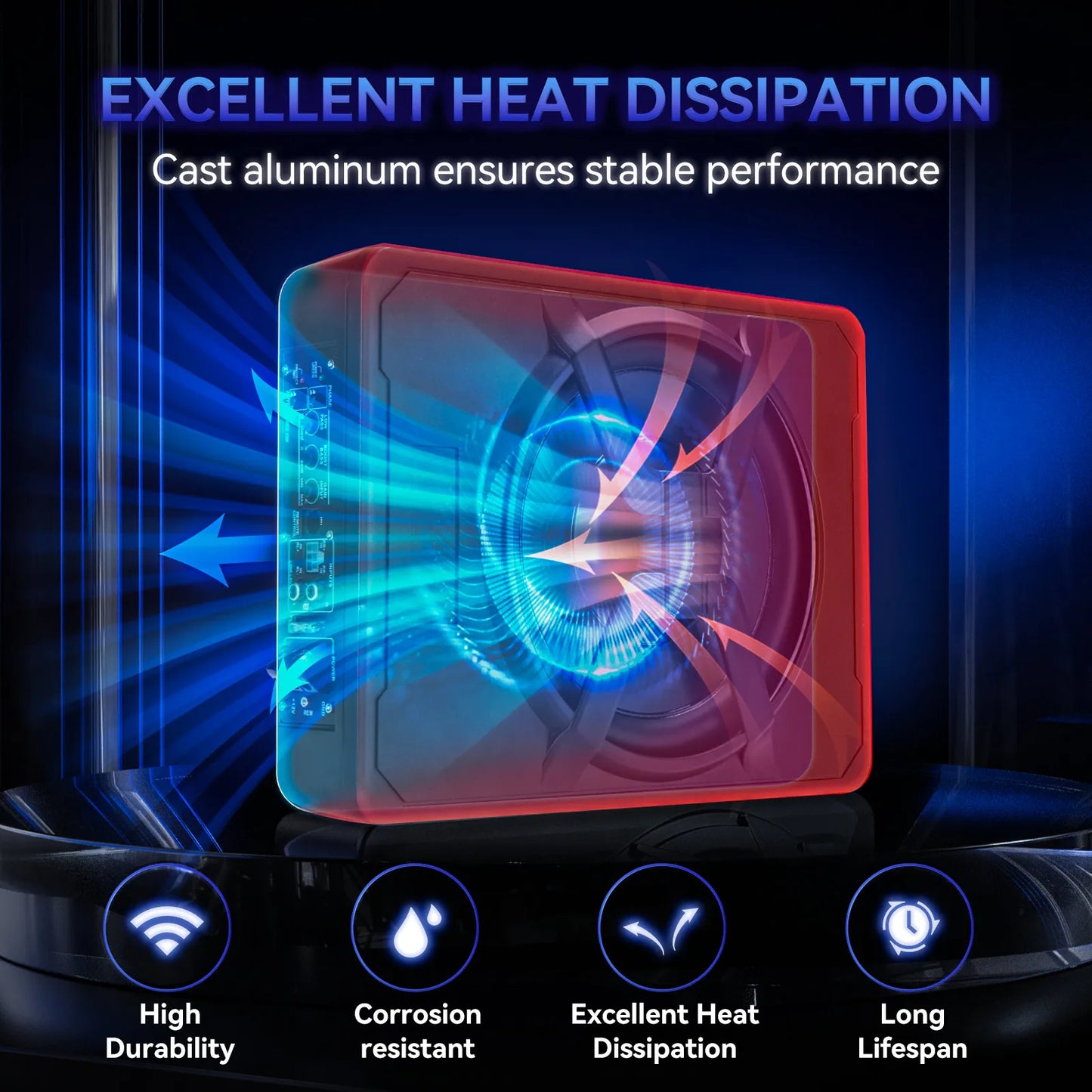 10 Inch Slim Under-Seat Car Subwoofer Amplifier
