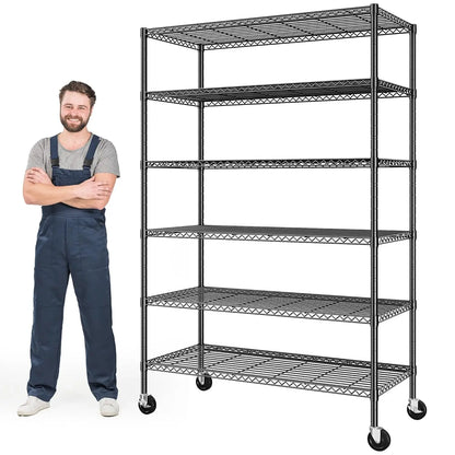 82" H X45 W X18 D Storage Shelves with Wheels