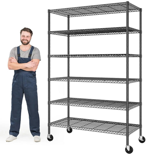 82" H X45 W X18 D Storage Shelves with Wheels