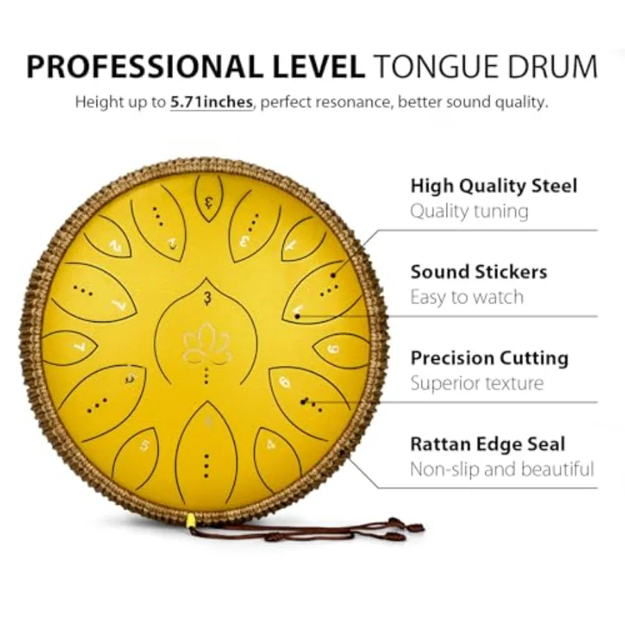 13 Inch Steel Tongue, Hand Pan Drum