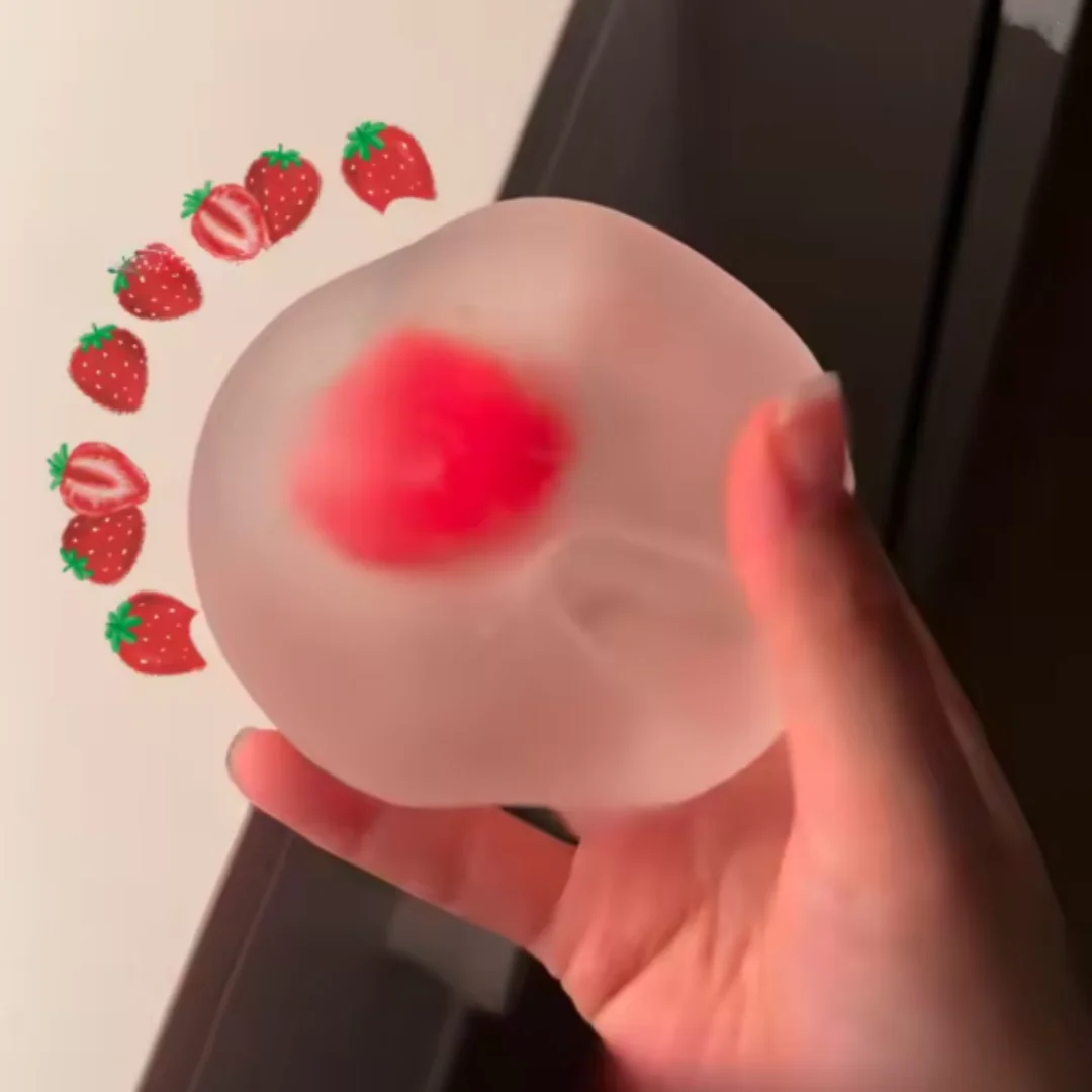 Strawberry Mochi Squeeze Toy for Stress Relief and Vent Anger Fidget Toy