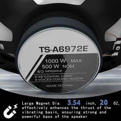 6x9" 3-Way Coaxial Car Audio Speakers