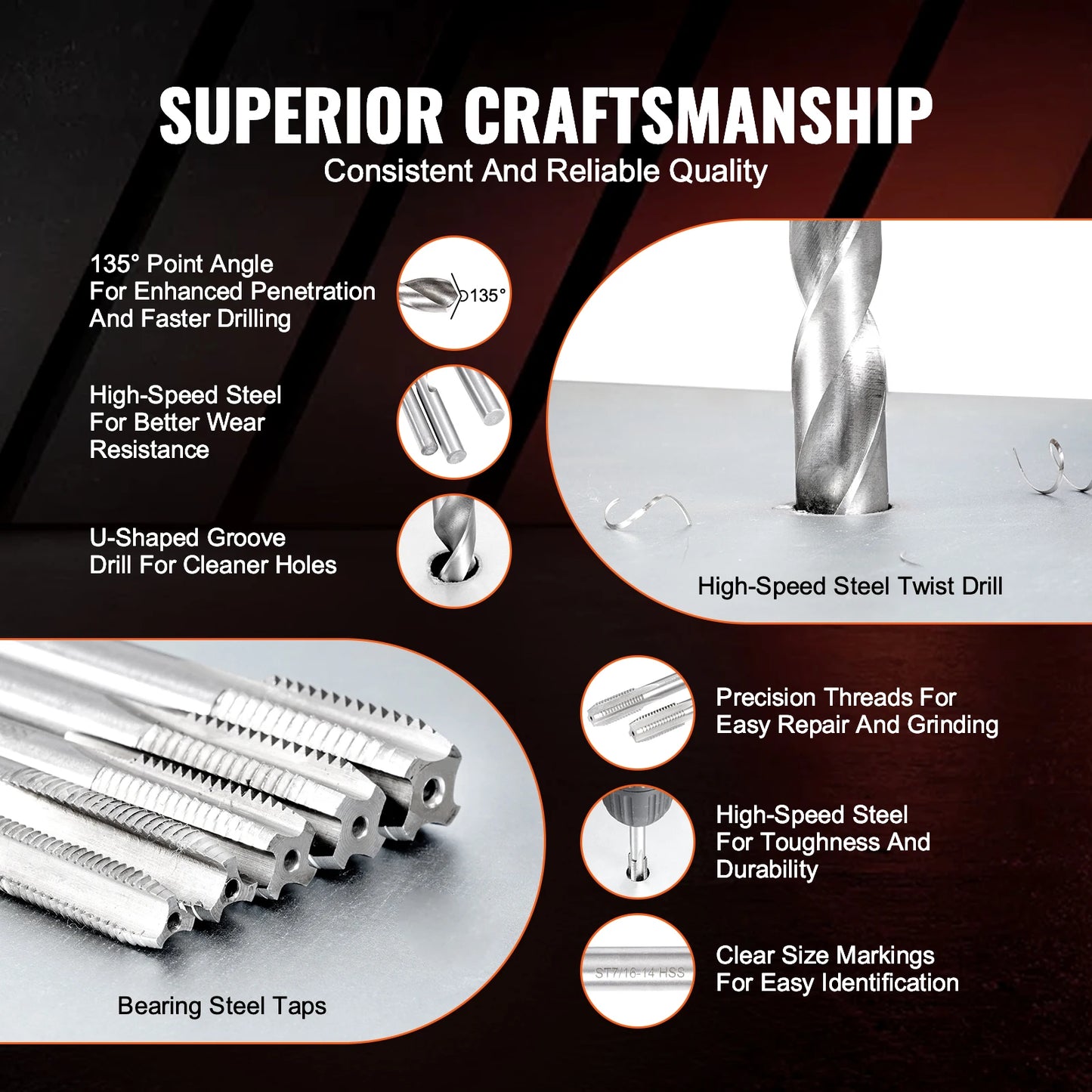 Helicoil Thread Repair Kit SAE and Metric Rethreading Tool Kit