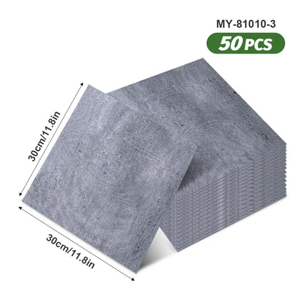 50pcs SXP Floor and Wall Tiles Peel and Stick 11.81x11.81in Self-Adhesive Applies to any Indoor Surface