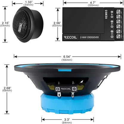 6.5-Inch Car Audio Component Speaker System