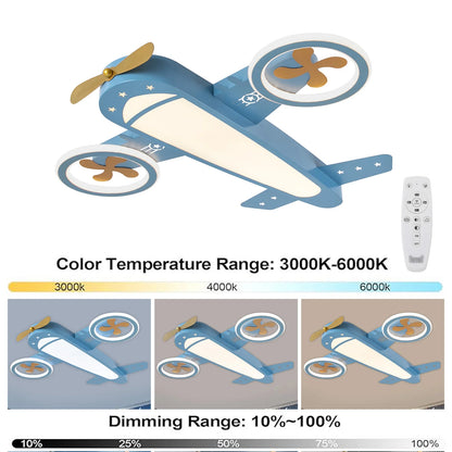 LED Airplane Ceiling Light With Remote Control, Adjustable Warm & Cool Light