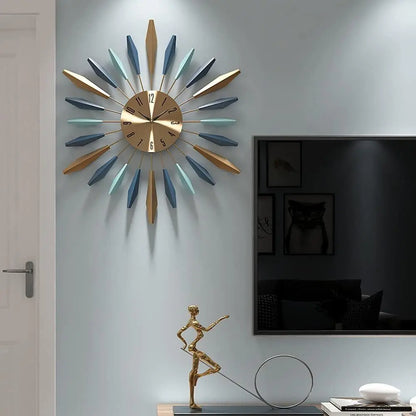 Mid-Century Style Metal Silent Wall Clock, 22 Inch, Modern Decor for Home & Office