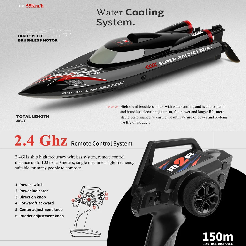 RC High Speed Racing Watercraft Boat 2.4Ghz 55KM/H 35KM/H