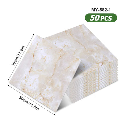 50pcs SXP Floor and Wall Tiles Peel and Stick 11.81x11.81in Self-Adhesive Applies to any Indoor Surface